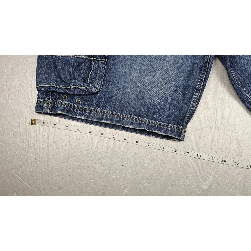 Tommy Hilfiger Jean Shorts Mens 36 Blue Baggy‎ Cargo Distressed Red Label Denim